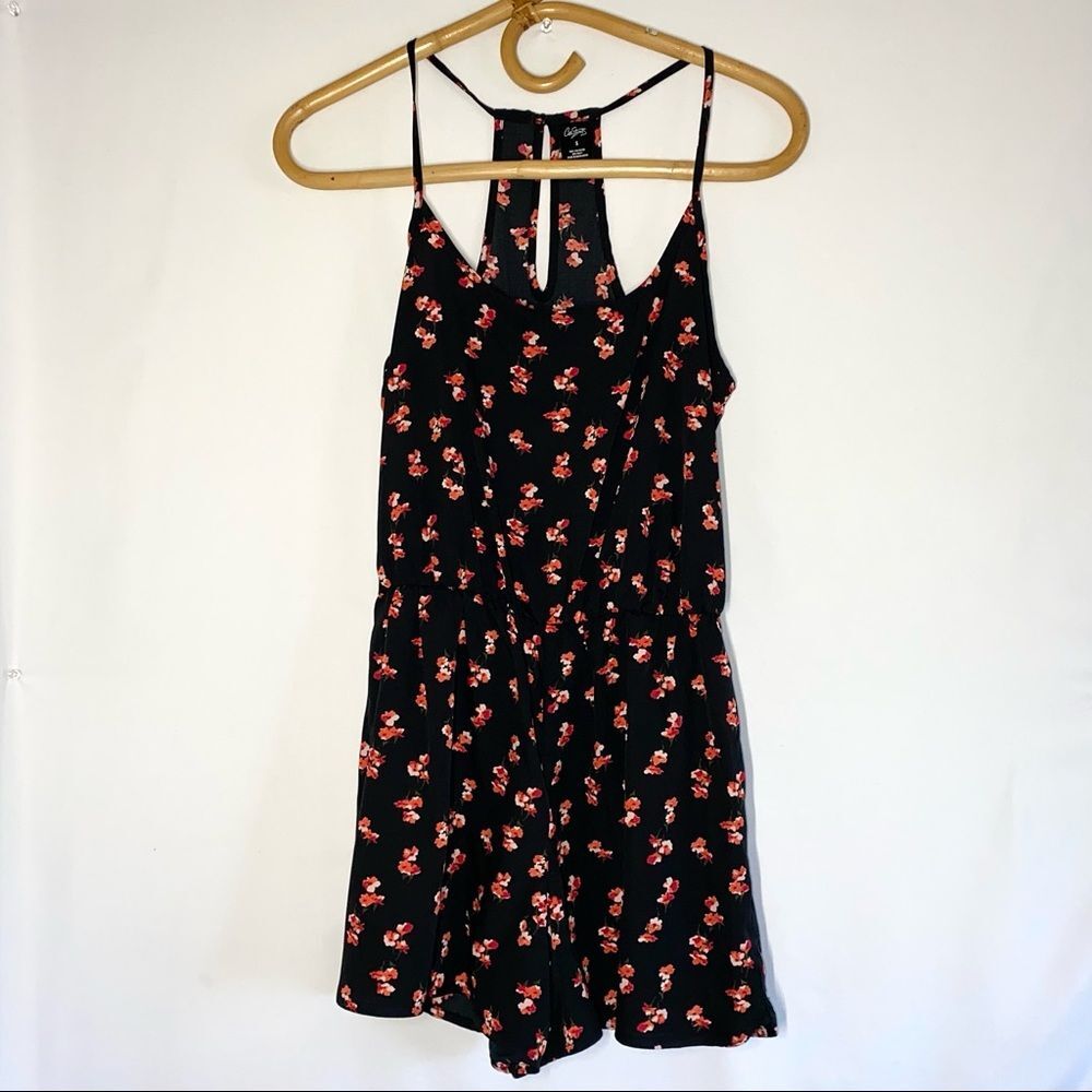 City Streets Black Floral Romper